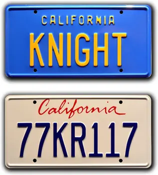 A híresség Gépek Knight Rider | KITT + 77KR117 | Fém Lepecsételt Rendszám